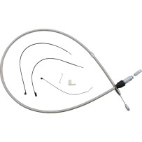 Polished Stainless Quick Connect Upper Clutch Cable — 46" overall, 59 mm travel
