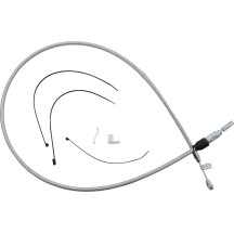 Polished Stainless Quick Connect Upper Clutch Cable — 127 cm (50"), 59 mm (2-5/16"), Clutch, Polished Silver