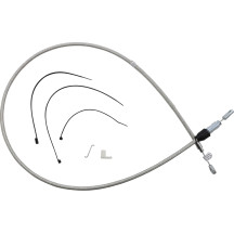 Polished Stainless Quick Connect Upper Clutch Cable — 132 cm (52"), 59 mm travel, Silver Polished