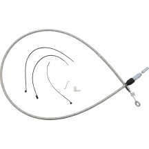 Polished Stainless Quick Connect Upper Clutch Cable — 137 cm (54"), 59 mm (2-5/16"), polished silver