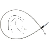 Polished Stainless Quick Connect Upper Clutch Cable — 137 cm (54"), 59 mm (2-5/16"), polished silver