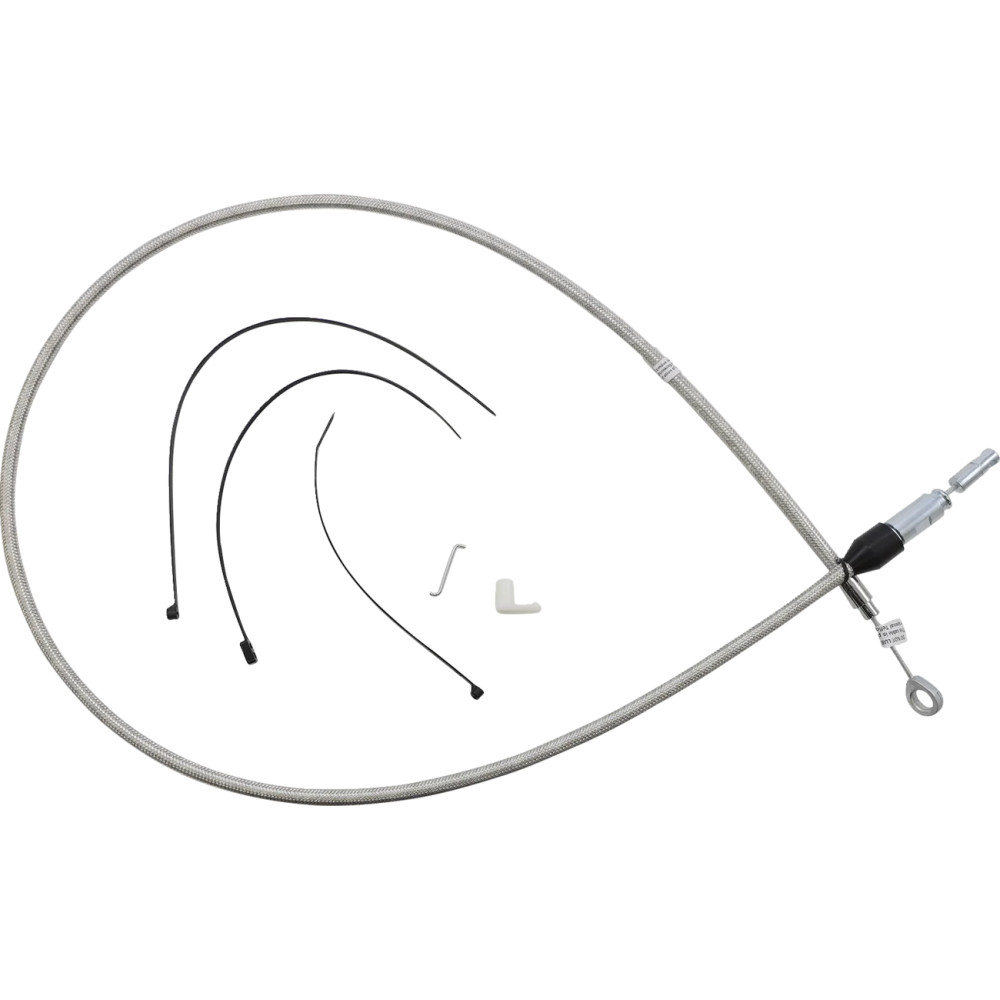 Polished Stainless Quick Connect Upper Clutch Cable — 137 cm (54"), 59 mm (2-5/16"), polished silver