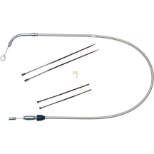 Polished Stainless Quick Connect Upper Clutch Cable — 104 cm (41"), 59 mm (2-5/16")