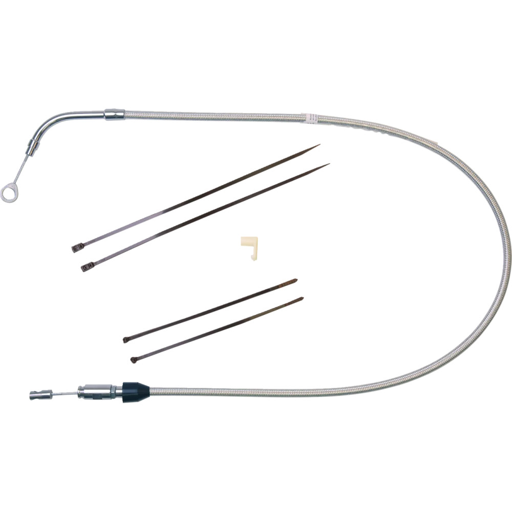 Polished Stainless Quick Connect Upper Clutch Cable — 104 cm (41"), 59 mm (2-5/16")