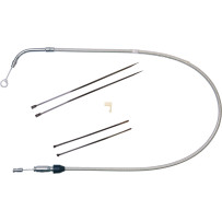 Polished Stainless Quick Connect Upper Clutch Cable — 43" overall, 2-5/16" travel, Silver Polished