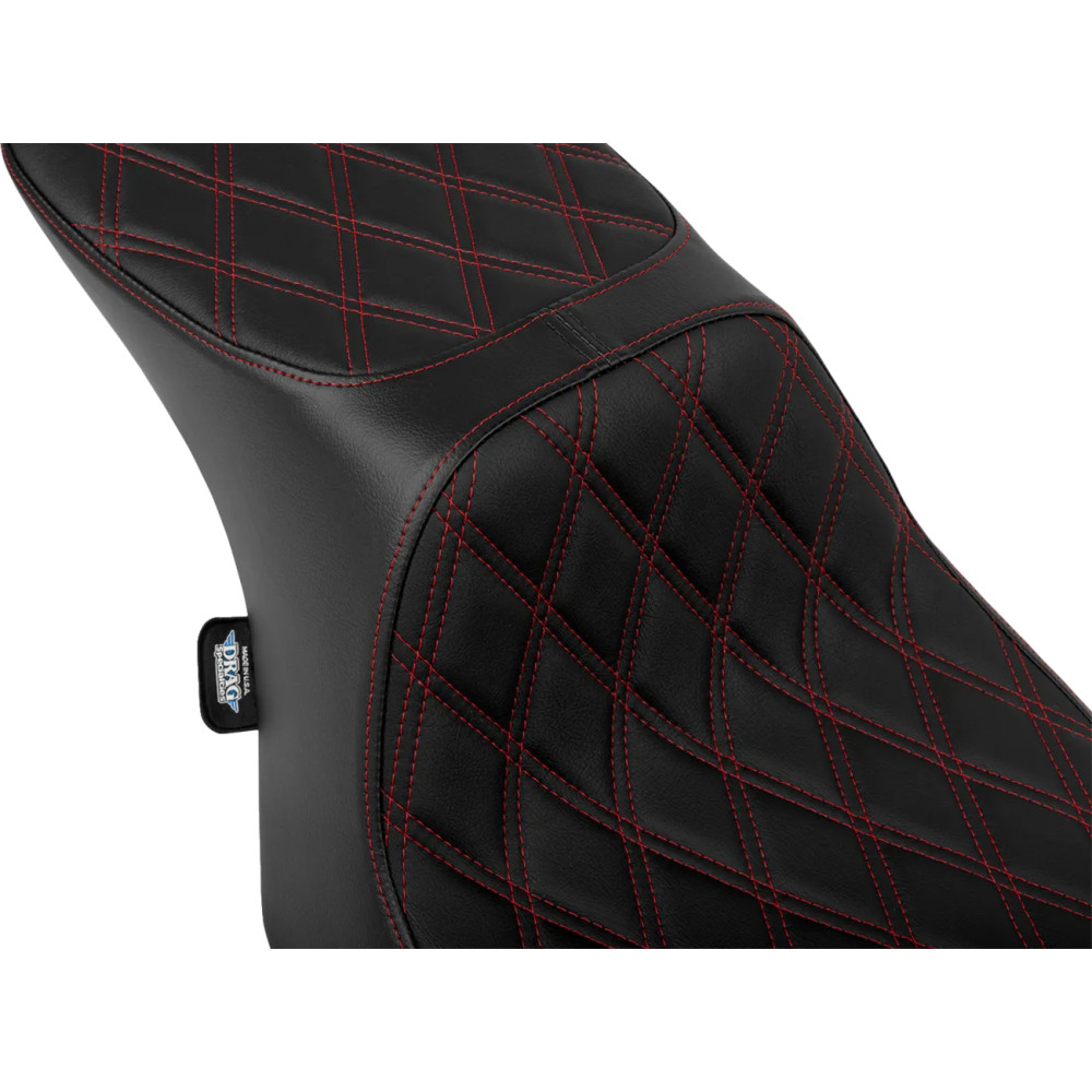 Asiento Performance Predator 2 plazas — 12" ancho conductor, 29" largo, 9" ancho trasero, Negro/Rojo
