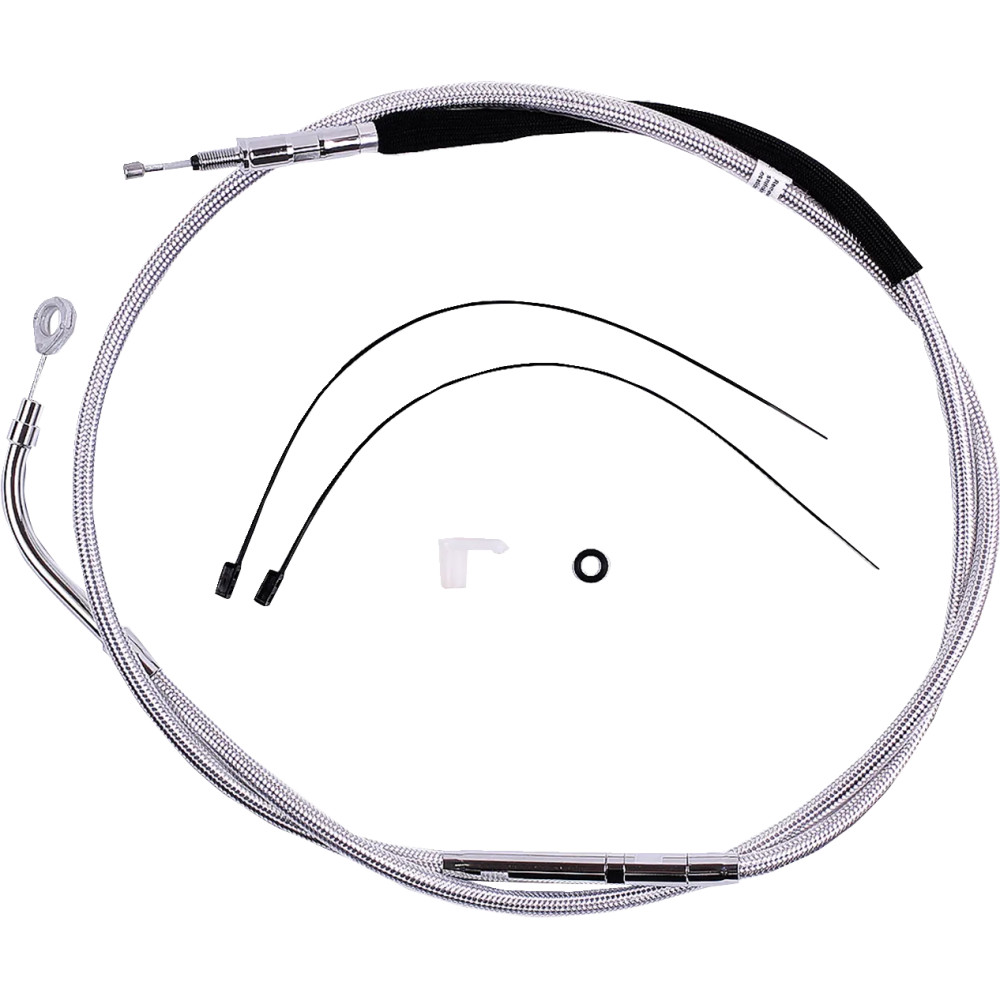 High-Efficiency Braided Sterling Chromite II® Clutch Cable — 67-3/4" housing, 89 mm travel, 25-7/16" adjuster, Chrome