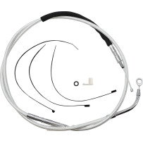 High-Efficiency Braided Sterling Chromite II® Clutch Cable — 71-3/4" housing, 3-1/2" travel, 25-7/16" adjuster, Chrome