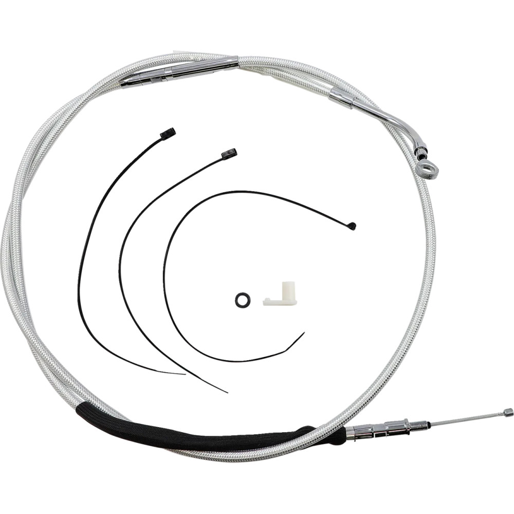 High-Efficiency Braided Sterling Chromite II® Clutch Cable — 192.4 cm housing, 89 mm travel, 64.5 cm adjuster