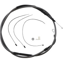 High-Efficiency Black Pearl™ Clutch Cable — Housing 71-3/4 in, Travel 3-1/2 in, Adjuster 25-7/16 in, Black Polished