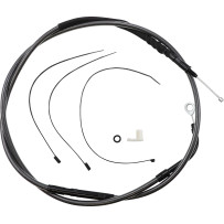 High-Efficiency Black Pearl™ Clutch Cable — Housing 71-3/4 in, Travel 3-1/2 in, Adjuster 25-7/16 in, Black Polished