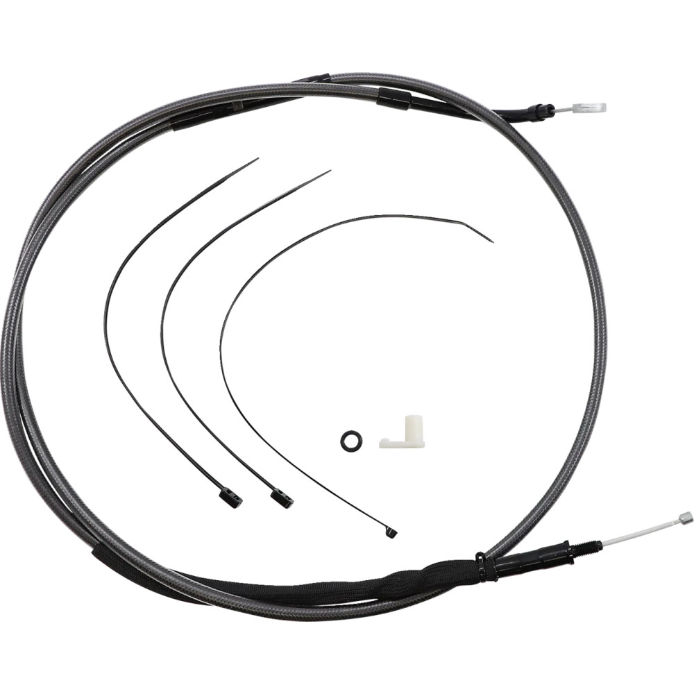 High-Efficiency Black Pearl™ Clutch Cable — 73-3/4 in housing, 89 mm travel, Black polished