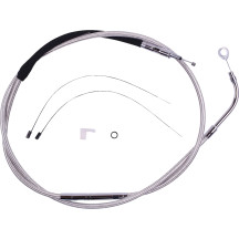 High-Efficiency Polished Stainless Clutch Cable — Housing 177 cm (69-3/4"), Adjuster 64.5 cm (25-7/16")