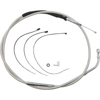 High-Efficiency Polished Stainless Clutch Cable — Housing length 75-3/4", Travel 3-1/2"