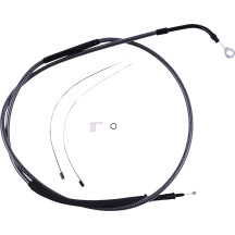 High-Efficiency Polished KARBONFIBR Clutch Cable — housing length 167 cm (65-3/4"), travel 89 mm (3-1/2")