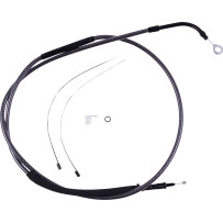 High-Efficiency Polished KARBONFIBR Clutch Cable — housing length 167 cm (65-3/4"), travel 89 mm (3-1/2")