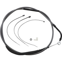 High-Efficiency Polished KARBONFIBR Clutch Cable — 73-3/4" housing, 25-7/16" adjuster