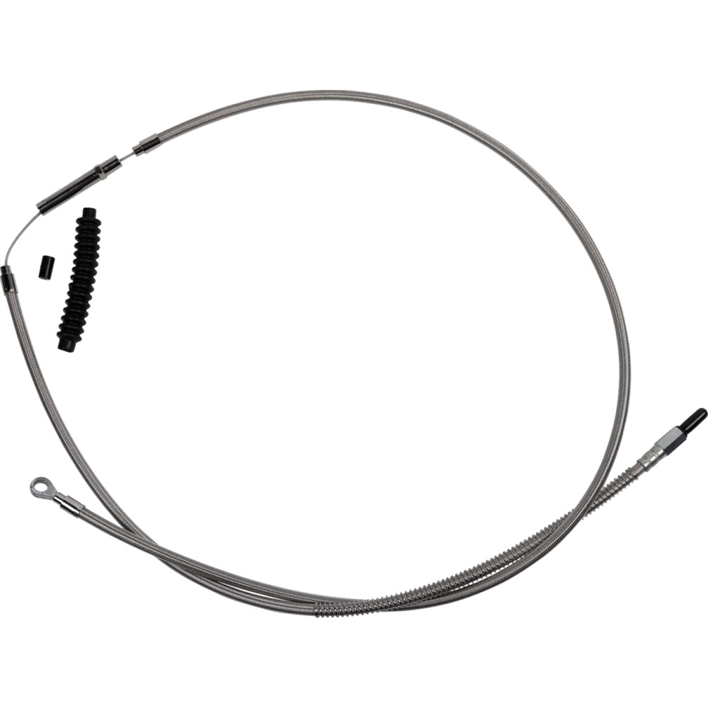 High-Efficiency Stainless Steel Clutch Cable for Harley-Davidson — 10 in (25.4 cm), Silver