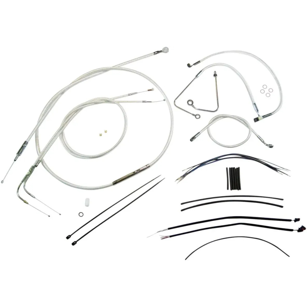 Sterling Chromite II® Designer Handlebar Installation Kit — Ape hanger, 12"–14" risers, Chrome clear-coated