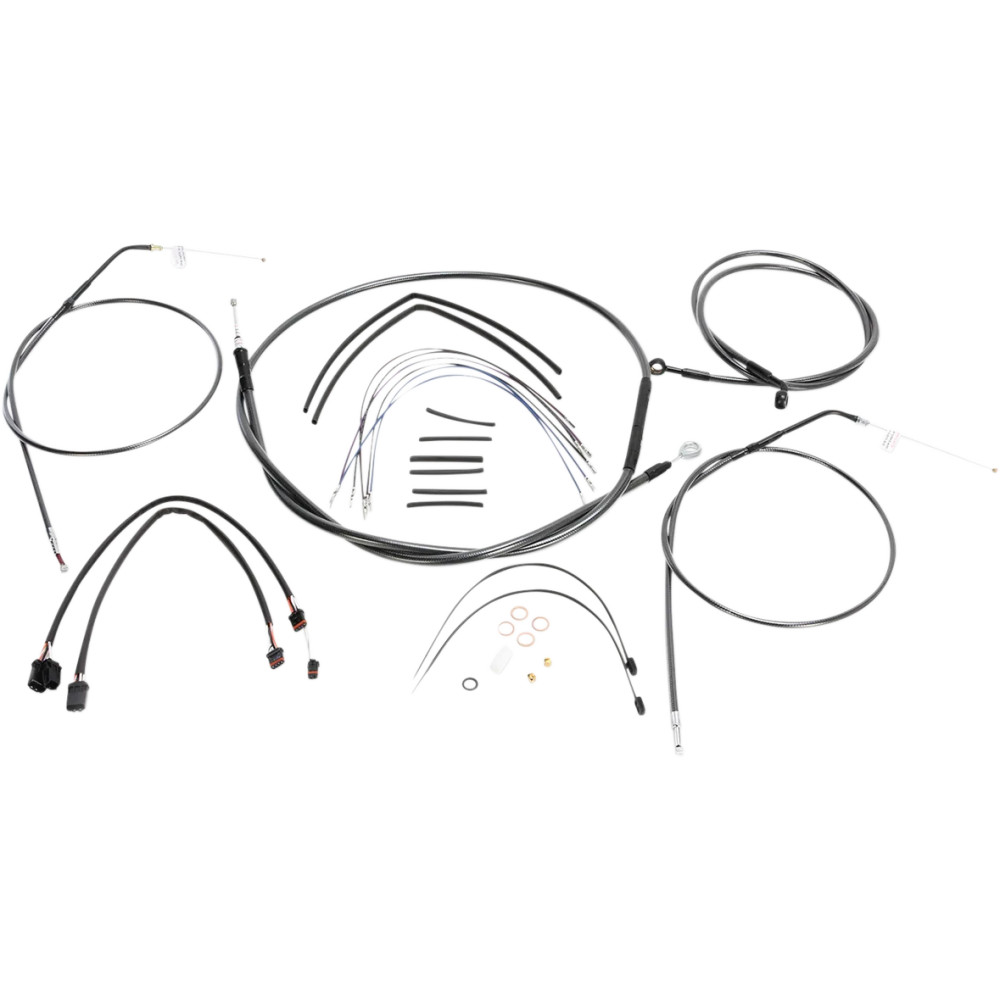 Black Pearl™ Designer Handlebar Installation Kit — Ape Hanger fit, 25.5–30.5 cm (10–12") risers, Black