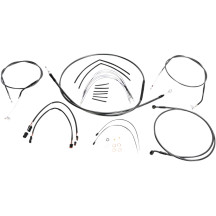 Black Pearl™ Designer Handlebar Installation Kit — 14"–16" fit, Ape Hanger, Black, Non-ABS