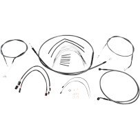 Black Pearl™ Designer Handlebar Installation Kit — 14"–16" fit, Ape Hanger, Black, Non-ABS