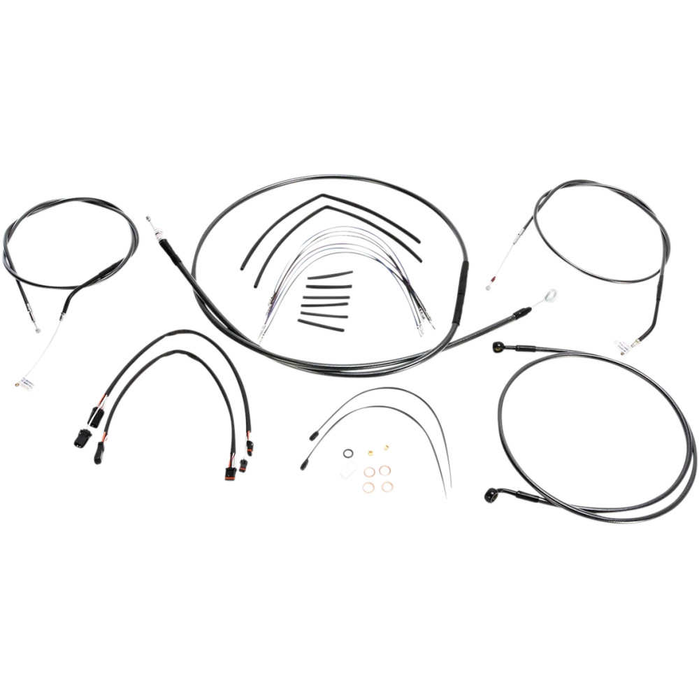 Black Pearl™ Designer Handlebar Installation Kit — 14"–16" fit, Ape Hanger, Black, Non-ABS