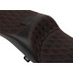 Extended Reach Freedom Touring Seats — 30-1/2" L, 15" driver width, 13" rear width, Black/Red