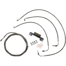 Kit estándar de cables trenzados de acero inoxidable para manillar — Compatible con Ape Hanger 12"–14", acero inoxidable