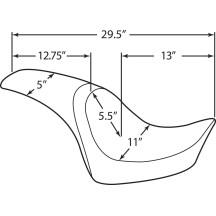 Predator Seat — 75 cm (29-1/2"), 1" lower than stock, fits Drag and most H-D sissy bars
