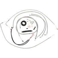Complete Stainless Braided Handlebar Cable/Brake Line Kit — Fits 15"–17" (38–43 cm), ABS
