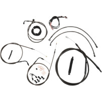 Kit completo Midnight trenzado de cables/líneas de freno para manillar — Altura de manillar 12"–14", ABS, Negro