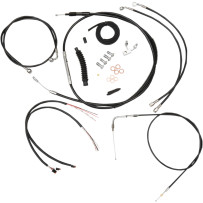 Kit completo de cables y latiguillos trenzados de vinilo negro para manillar — 38–43 cm (15–17")