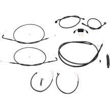 Complete Midnight Braided Handlebar Cable/Brake Line Kit — 12"–14" handlebar height, Black