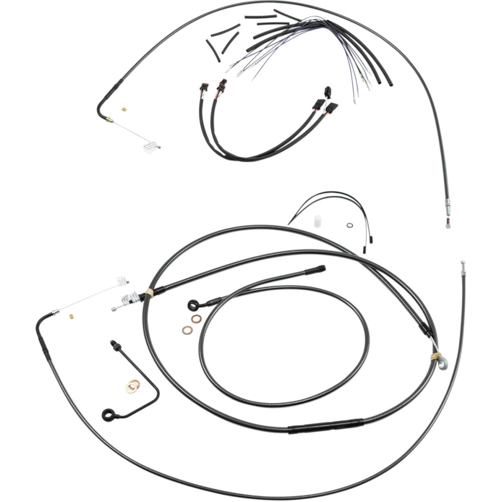 Black Pearl™ Upper Handlebar Installation Kit — Black, 25.5 cm (10") riser, Ape Hanger