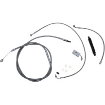 Kit estándar de cables/latiguillos trenzados de acero inoxidable para manillar — Para altura de manillar 30.5–35.5 cm, Ape Hange