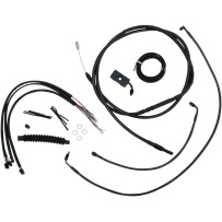 Kit completo Midnight trenzado de cables y latiguillos para manillar — Ajusta altura de manillar 12"–14", Negro