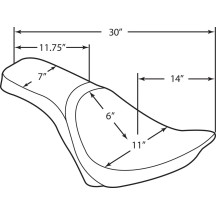 Predator 2-Up Seat — 76 cm (30"), 35.5 cm (14") driver, fits stock tank, Black