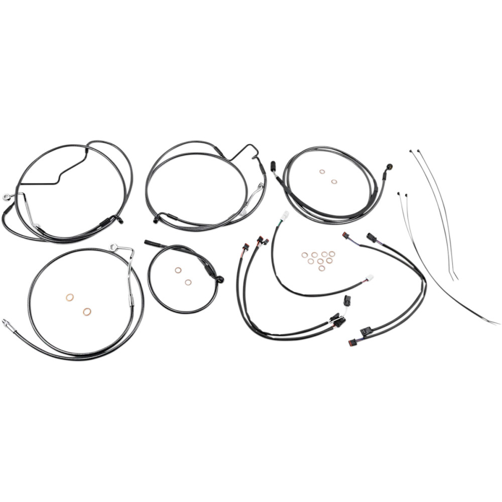 Black Pearl™ Designer Handlebar Installation Kit — Ape hanger, 12"–14" (30.5–35.5 cm), Black