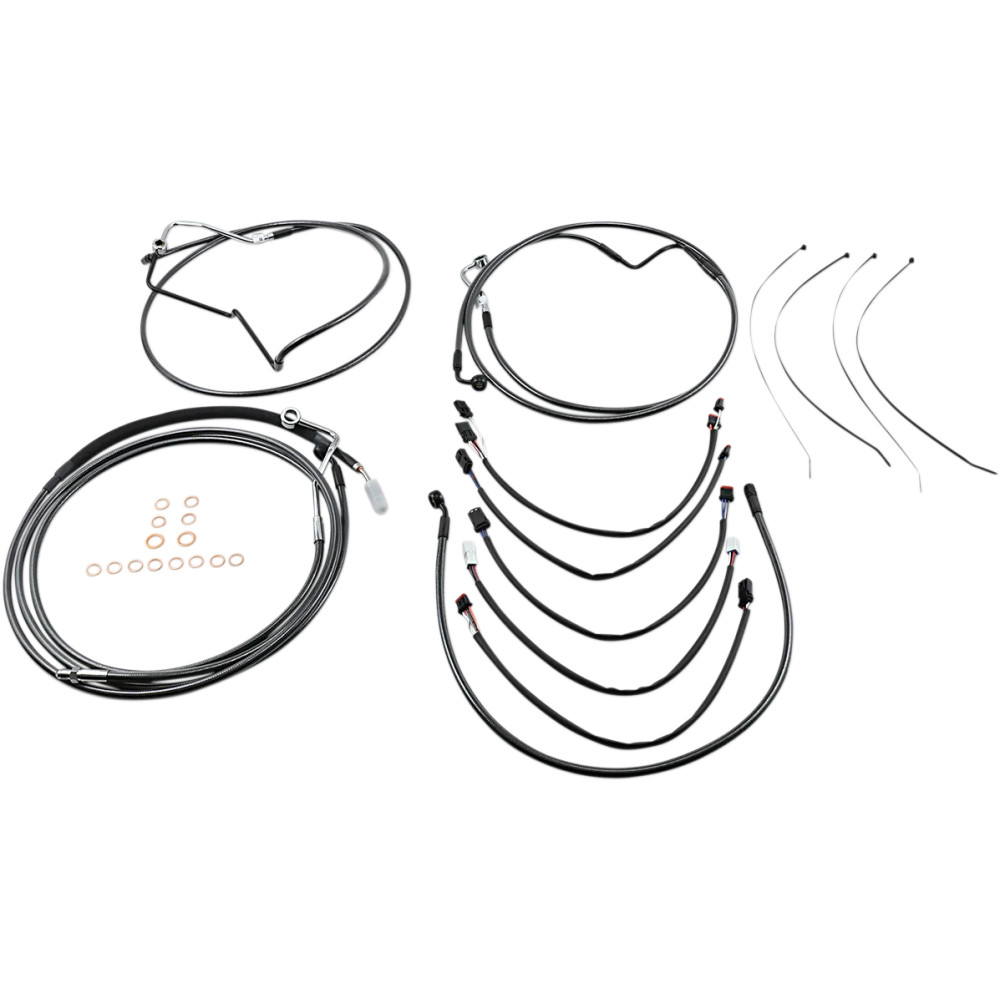 Black Pearl™ Designer Handlebar Installation Kit — 38 cm - 43 cm (15" - 17"), Ape Hanger, Black