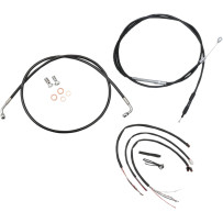 Kit completo de cables trenzados de vinilo negros para manillar y líneas de freno — 12" - 14", Negro