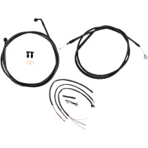Kit completo Midnight trenzado de cables y latiguillos de manillar — compatible con altura de manillar 12"–14", negro