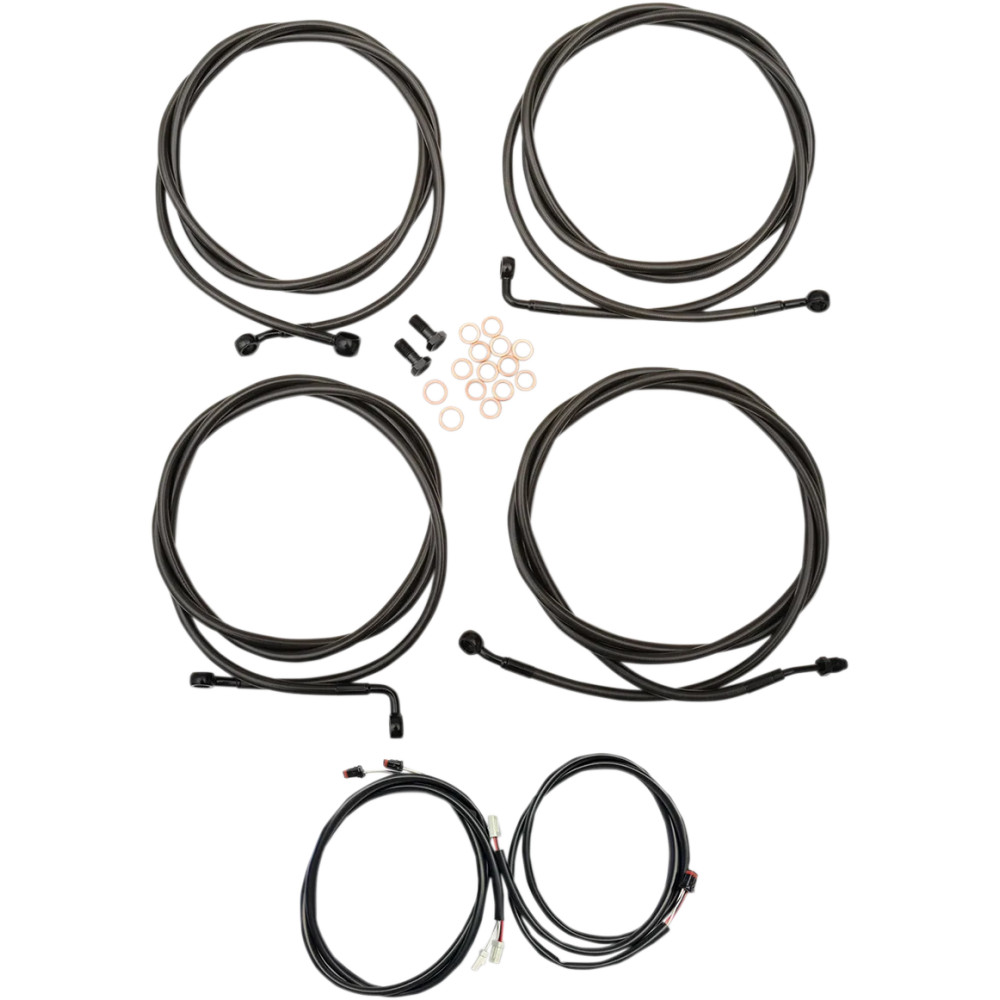 Kit completo Plug-and-Play de cables — Compatible con manillares 38–43 cm (15–17"), Negro