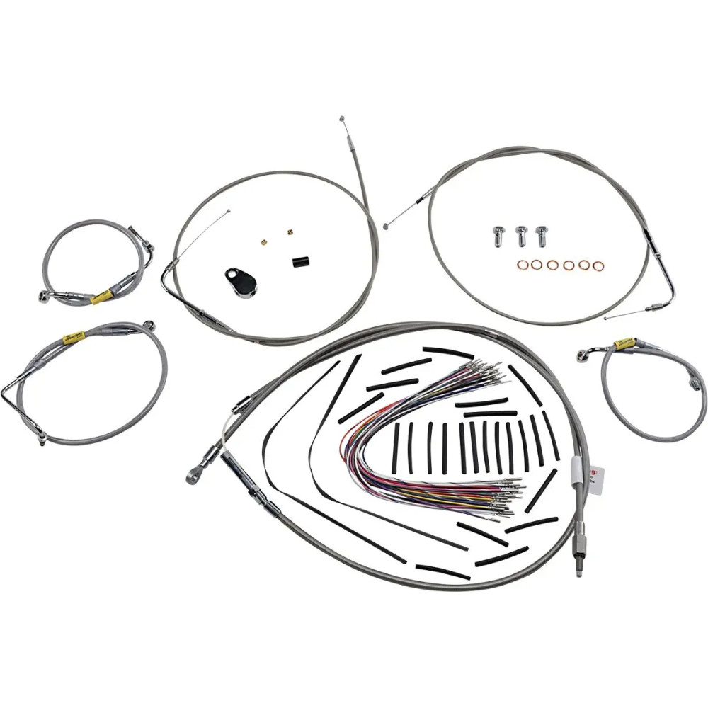 Control Kit for Early Touring Bikes with Bagger Bar Handlebars — 33 cm (13"), Black