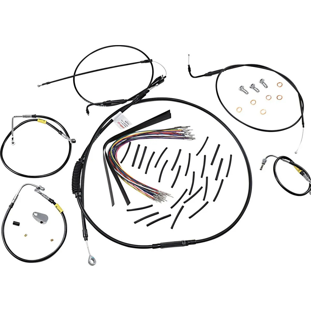 Control Kit for Early Touring Bikes with Bagger Bar Handlebars — 15", Bagger, Black