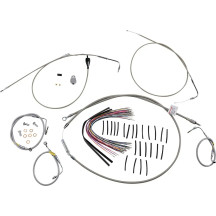 Control Kit for Early Touring Bikes with Bagger Bar Handlebars — 38 cm (15"), Silver