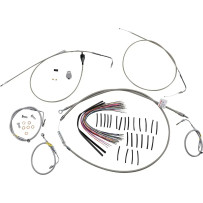 Control Kit for Early Touring Bikes with Bagger Bar Handlebars — 38 cm (15"), Silver