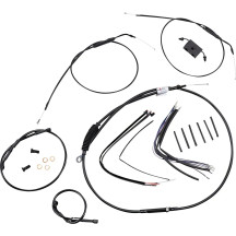 Extended Handlebar Cable and Brake Line Kit for Sportsters with ABS — 30.5 cm (12") height, Black