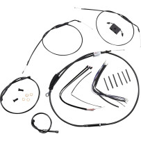 Extended Handlebar Cable and Brake Line Kit for Sportsters with ABS — 30.5 cm (12") height, Black