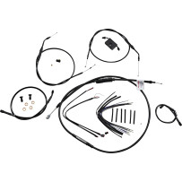 Extended Handlebar Cable and Brake Line Kit for Sportsters with ABS — 35.5 cm (14"), Black